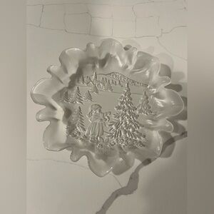 Vintage Mikasa Christmas Story Frosted Ruffle Holiday Platter